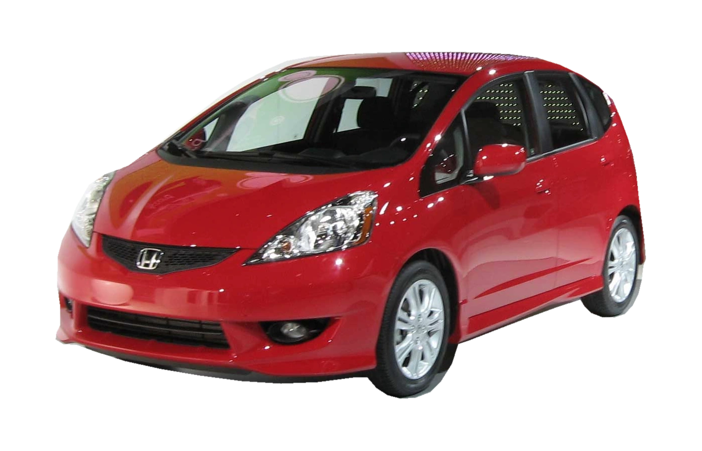 Honda Fit rojo de la misma generación, versión Sport estadounidense; imagen de referencia
